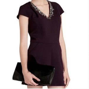 Ted Baker Purple Nuada Short Sleeve Jeweled Romper Jumpsuit Size 3/ US 8